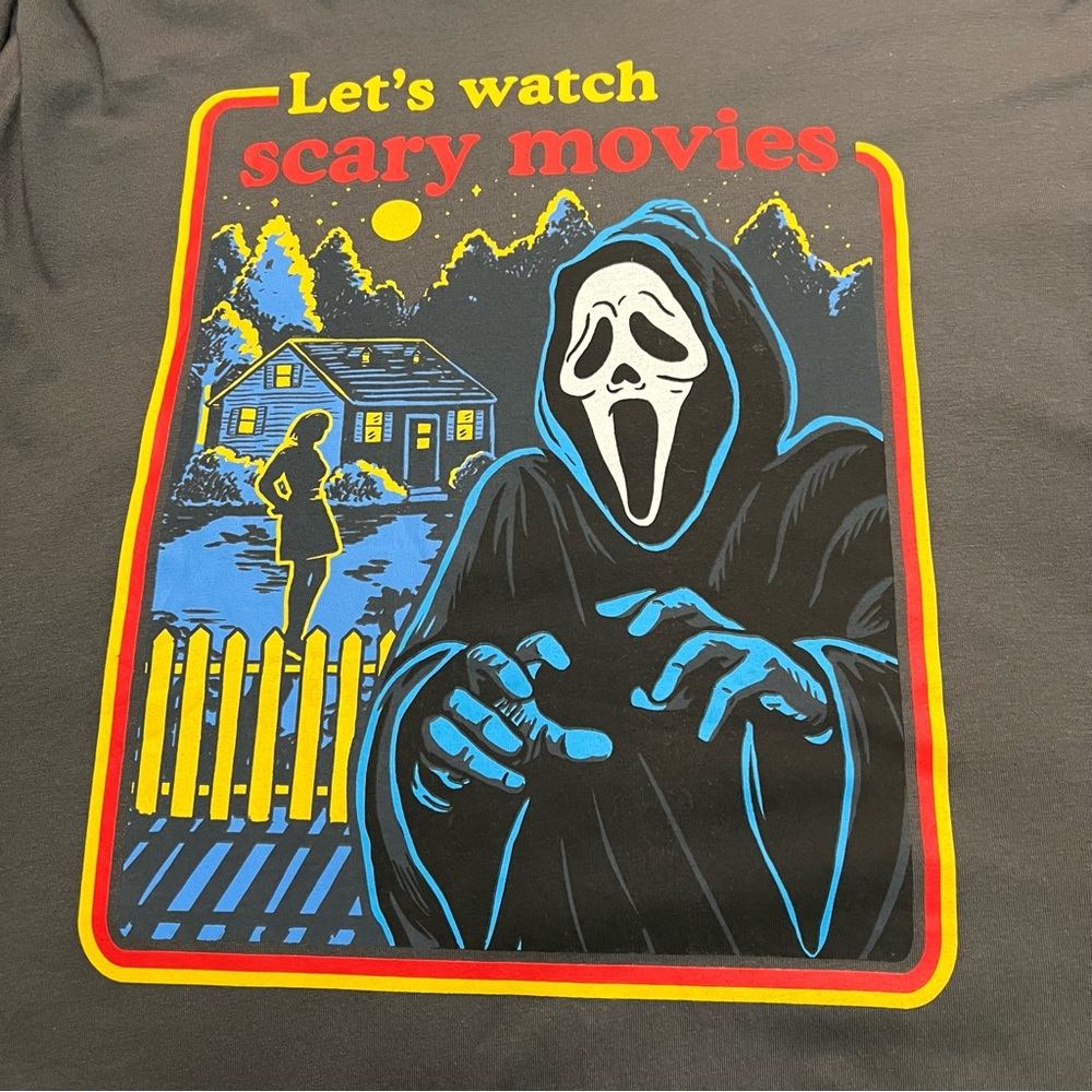 Ghost Face Black Horror Graphic Long Sleeve T-Shirt. Size‎ XL. NWOT.